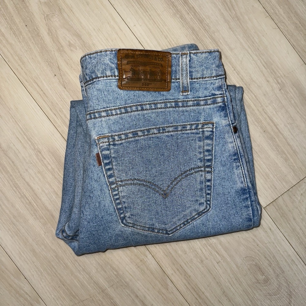 Vtg Levi's 540 Jeans Men's‎ fits 33x28 Blue Brown Tab USA 90s Relaxed Straight